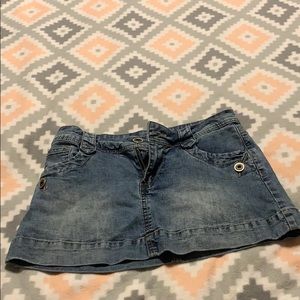 Blue mini jean skirt